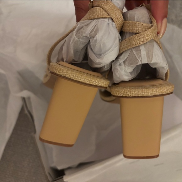 ALDO SiennaMae Raffia Heeled Sandals Natural Beige – Size 9 brand new - Picture 9 of 16